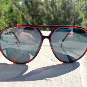 Maui Jim R and D Hawaii in Tortoise Double Gradient Mirror Aviator Sunglasses. w